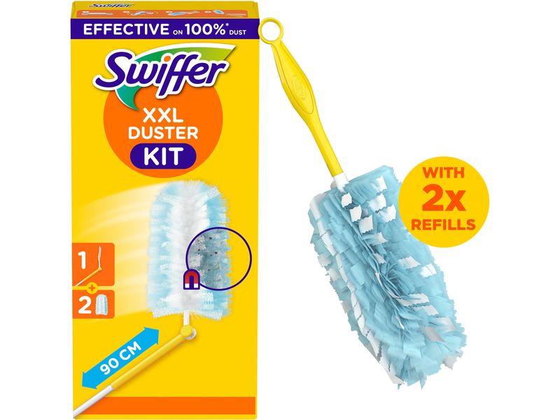 Swiffer Staubmagnet mit Griff XXL 2 Stück, Blau/Gelb Starterset mit Dufttücher