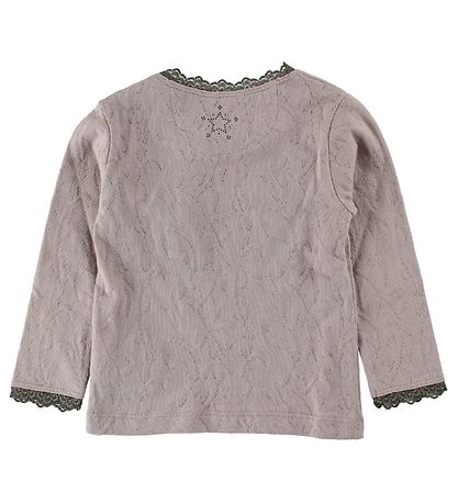 En Fant Pullover - Lavendel m. einem Lochmuster