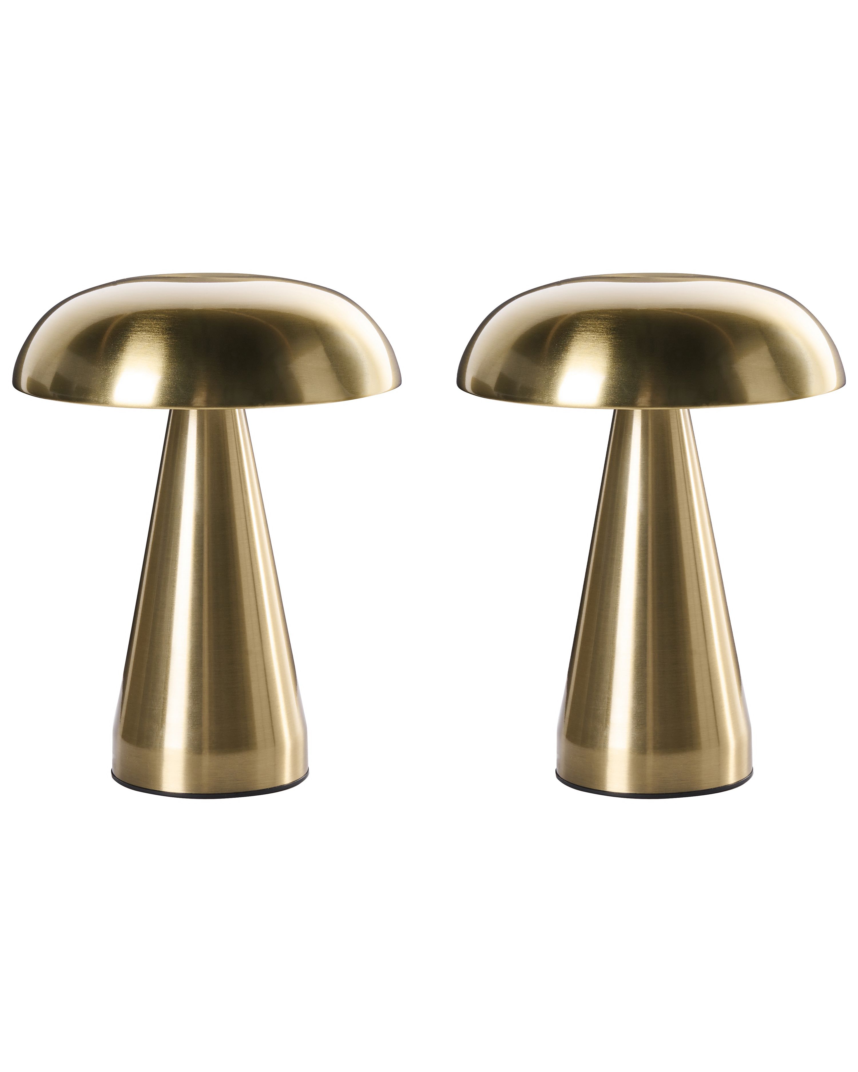 Set van 2 draadloze LED tafellampen KULFO met dimmer Metaal Goud