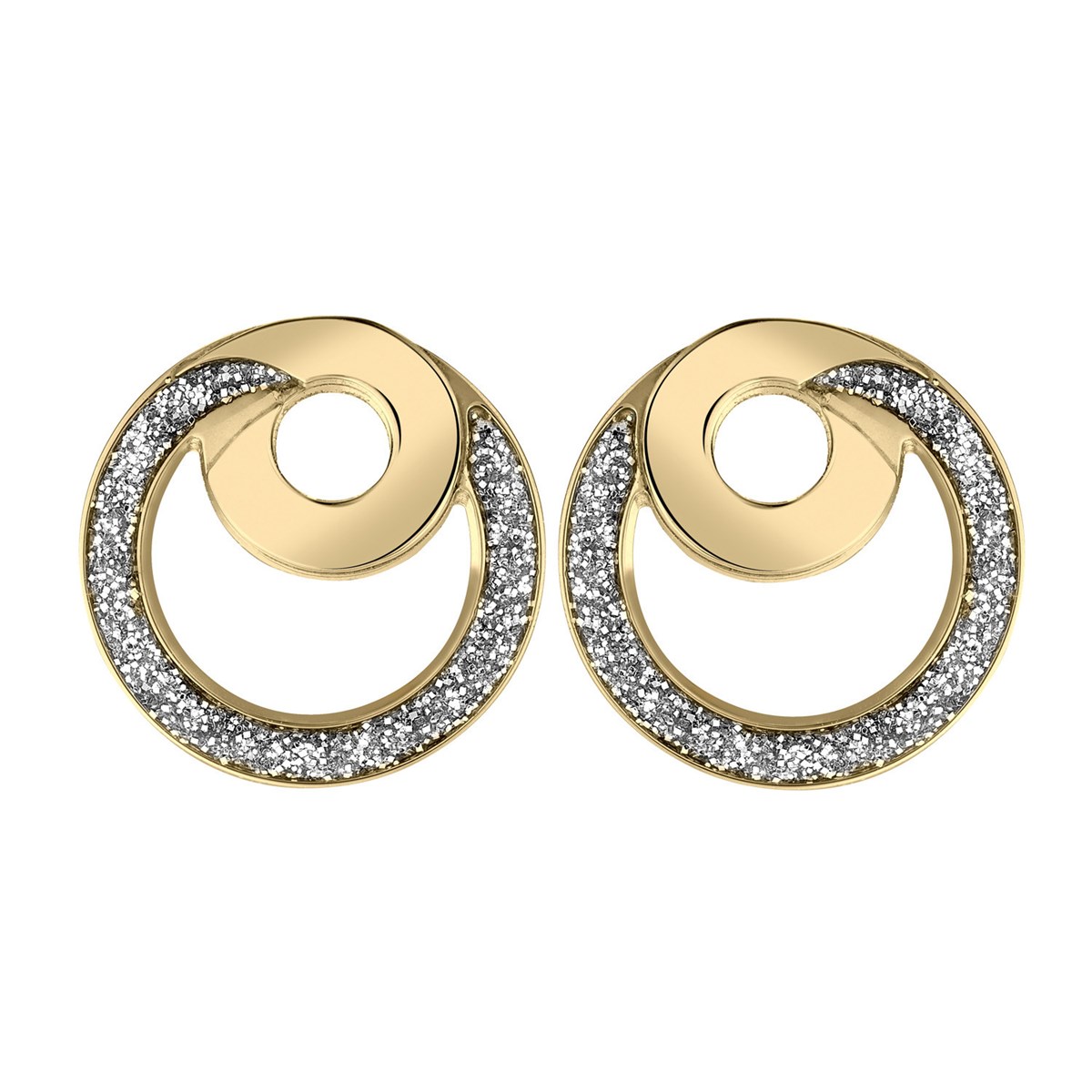 Boucles d'oreilles Brillaxis cercle or 18  glitter