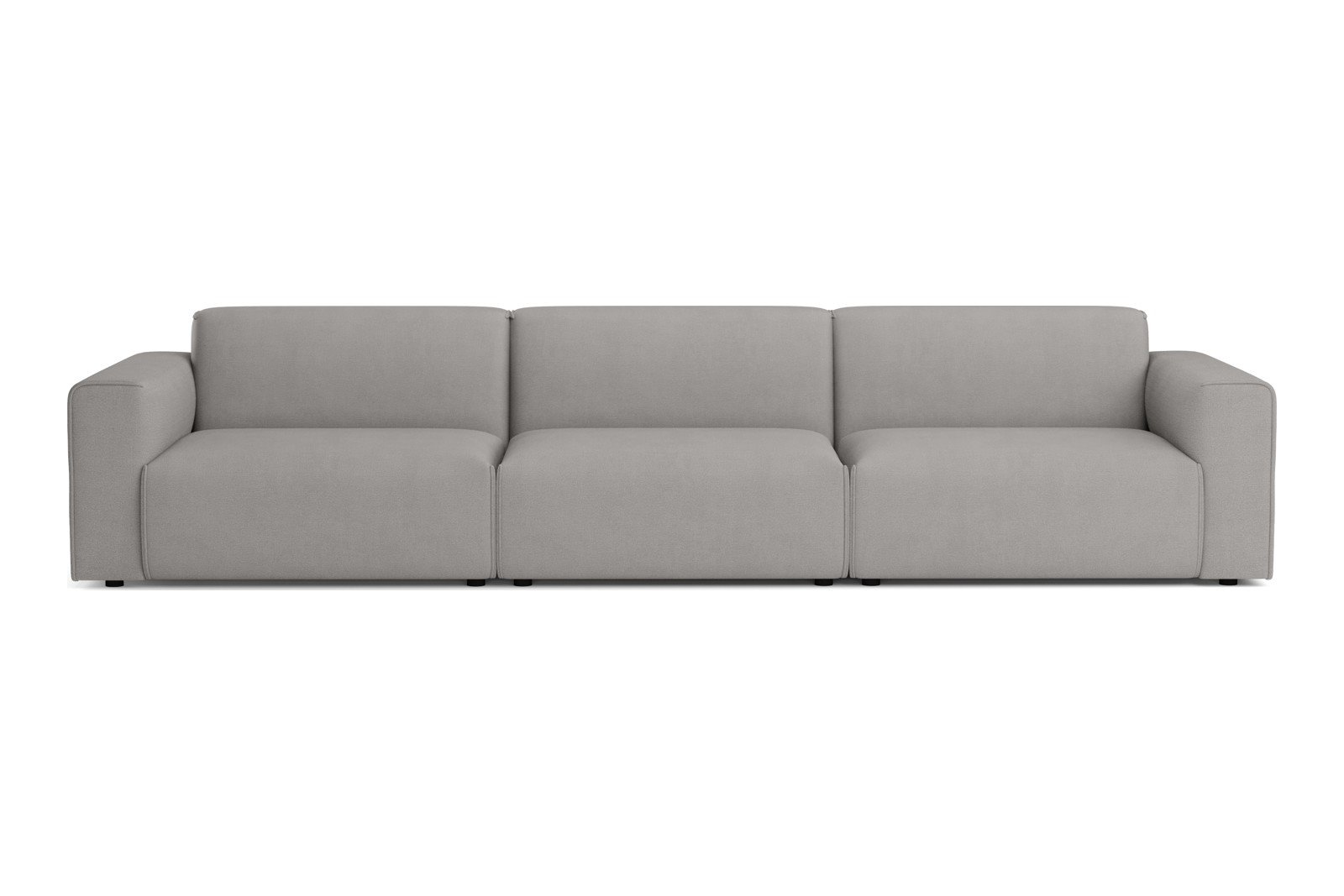Monaco Lux 3,5-seter sofa Tekstil Brego 7 Light Grey med sorte ben. Lux komfort.