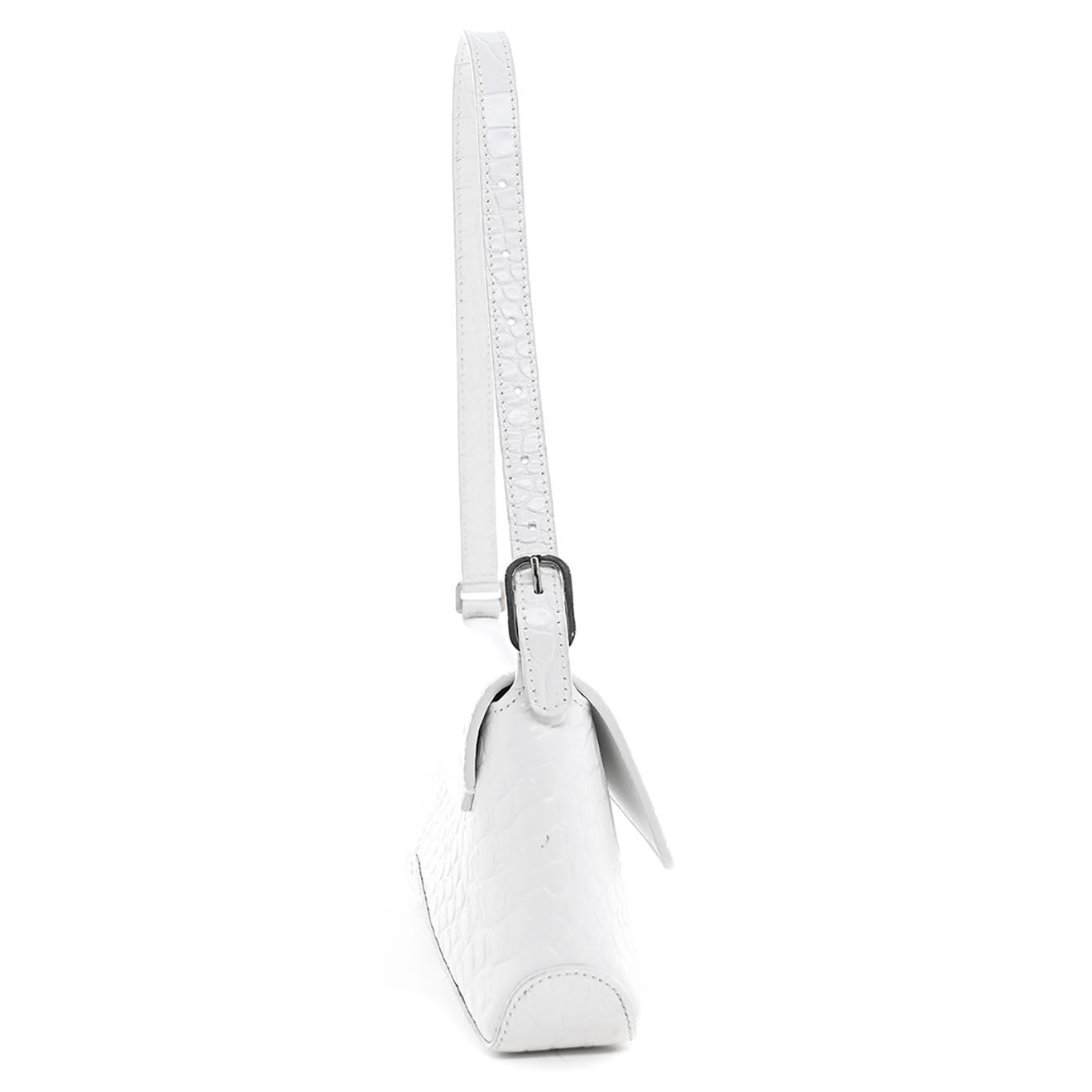 Balenciaga Sac porté épaule XX Smal Flap en Cuir blanc - Très bon état - L.25 cm