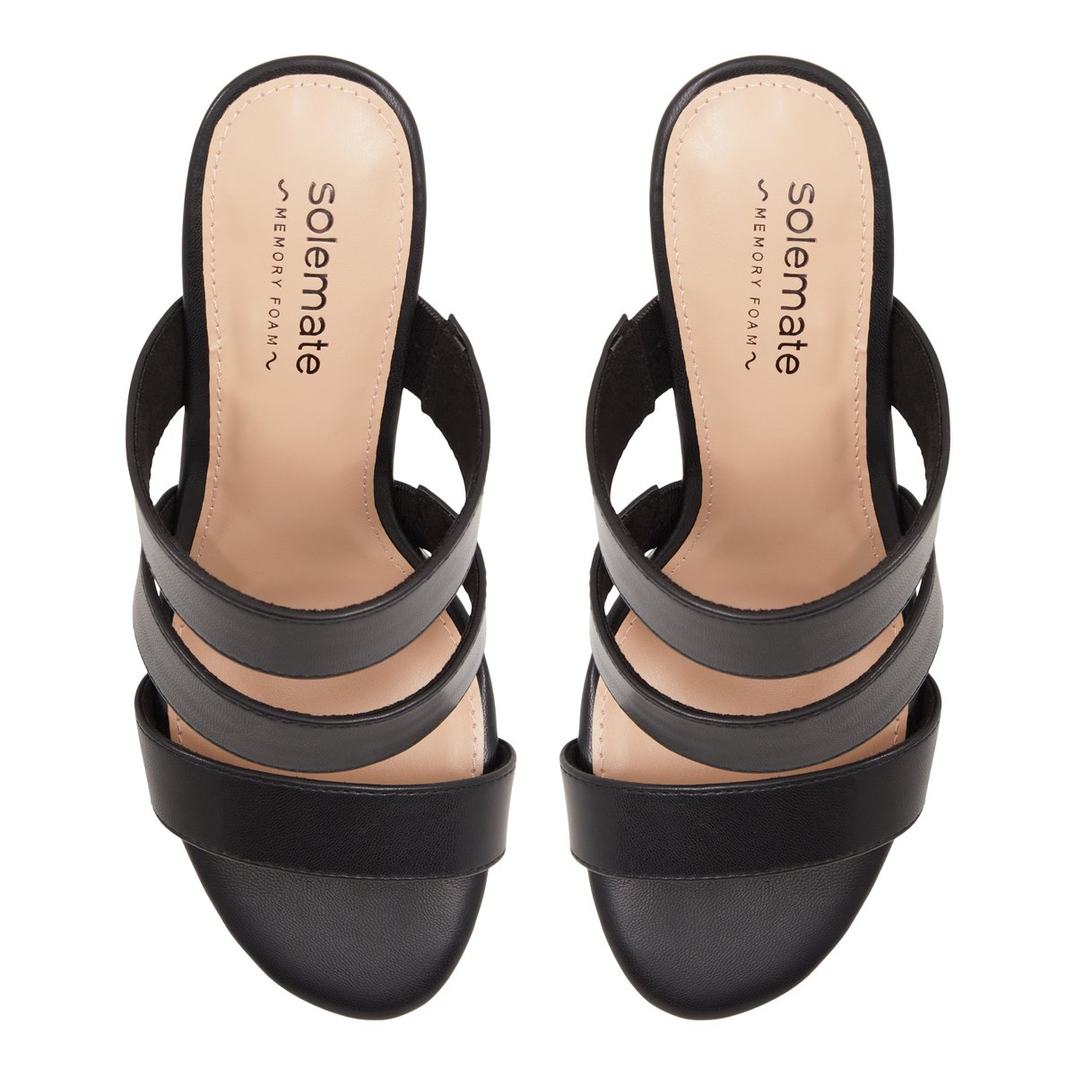SOLEMATE-Ovatus-Sandales à lanières - Talon compensé - Noir