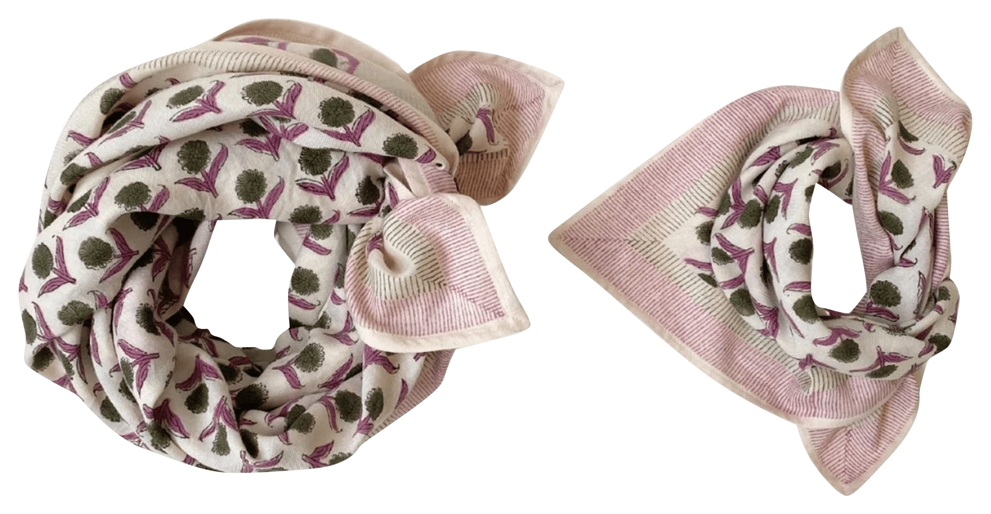 LATIKA - Foulard imprimé en coton | Vert