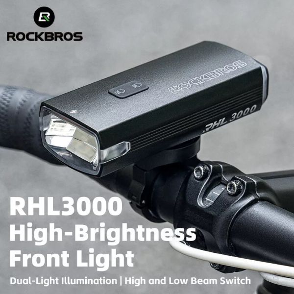 RockBros HighBrightness Genopladelig Forlygte, 3000 Lumen