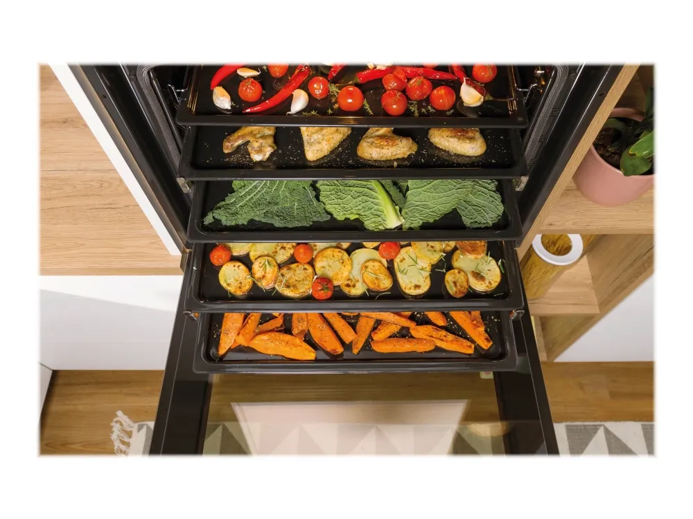 Gorenje Essential BPS6737E07B - Ovn - med dampfunktion - til indbygning - niche - bredde: 56 cm - dybde: 55 cm - højde: 59 cm - med selv-rengøring - Klasse A  - sort
