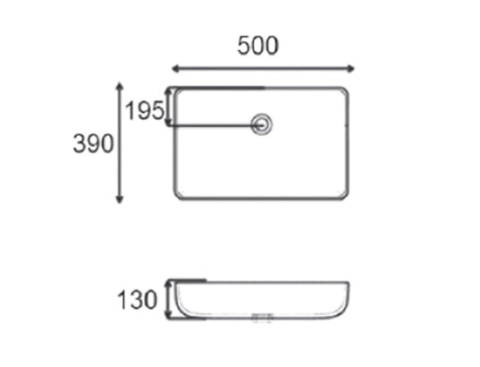 CERAZUL - Vasque à poser céramique blanc mat rectangle l50cm*l39*h13cm...