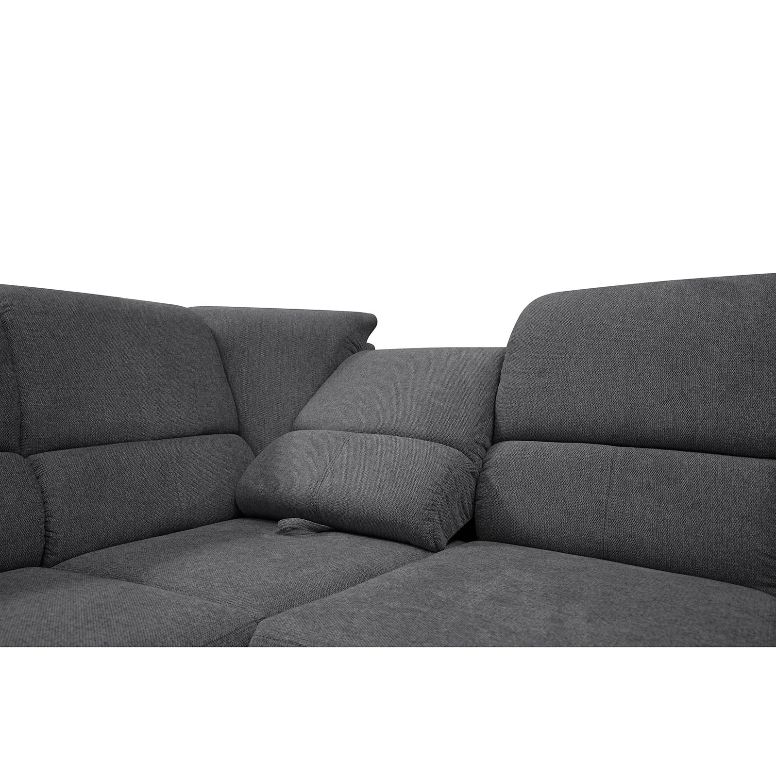 Ecksofa - graphit - Liegefunktion und Staukasten - 2-Sitzer rechts