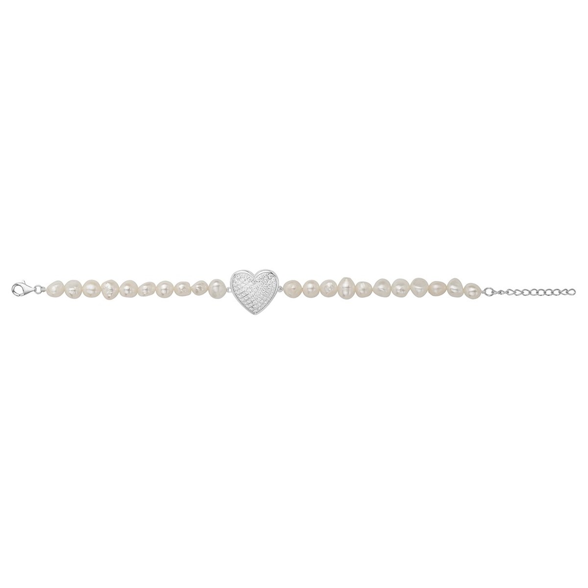 Bracelet en Argent avec perle d'eau douce blanc