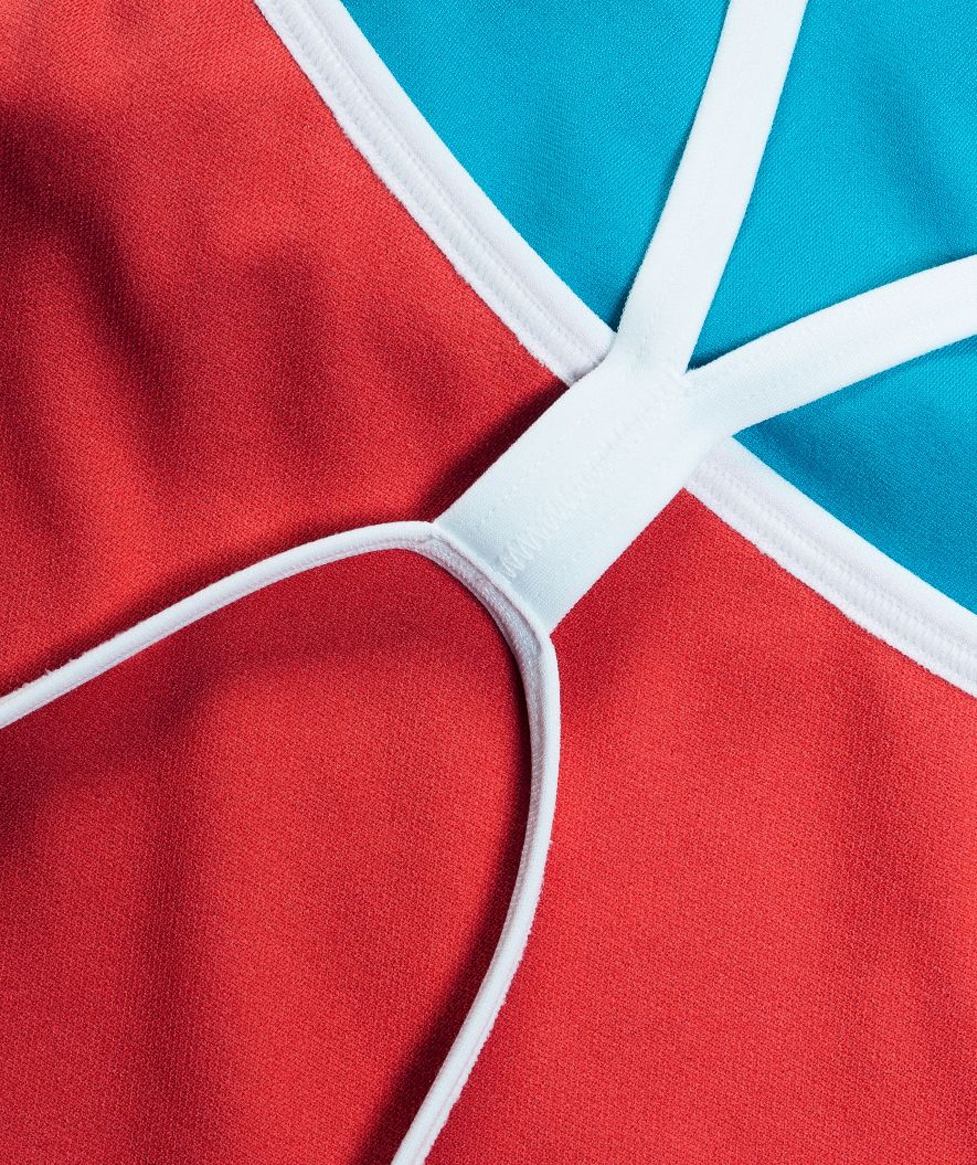 Speedo badedragt til damer - Solid V-Back - Blå/hvid