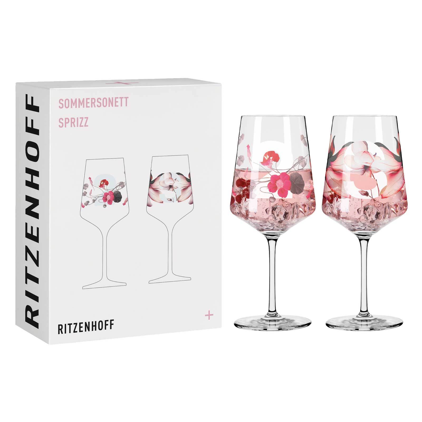 Ritzenhoff Aperitifgläser Blumen und Zahlen Sommersonett 544 ml 2er Set