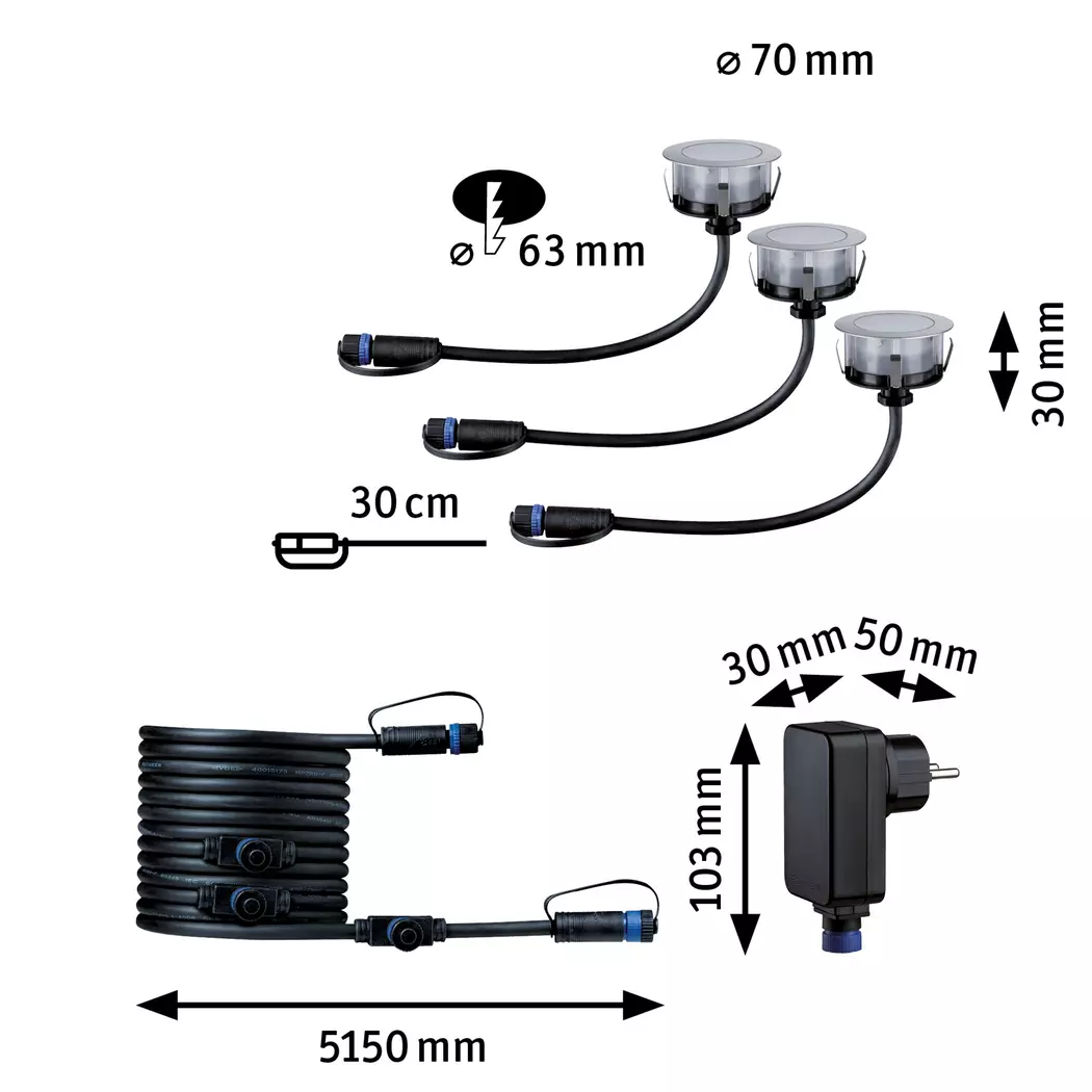 LED-Bodeneinbauleuchte Plug&Shine