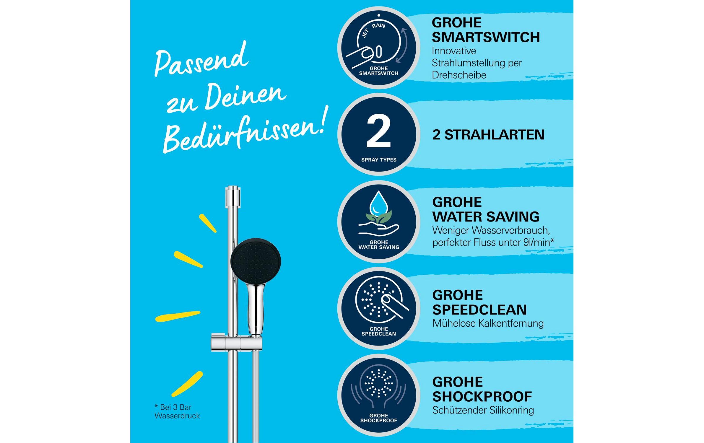 Duschsystem Vitalio Start 110 ChromDuschstangenset