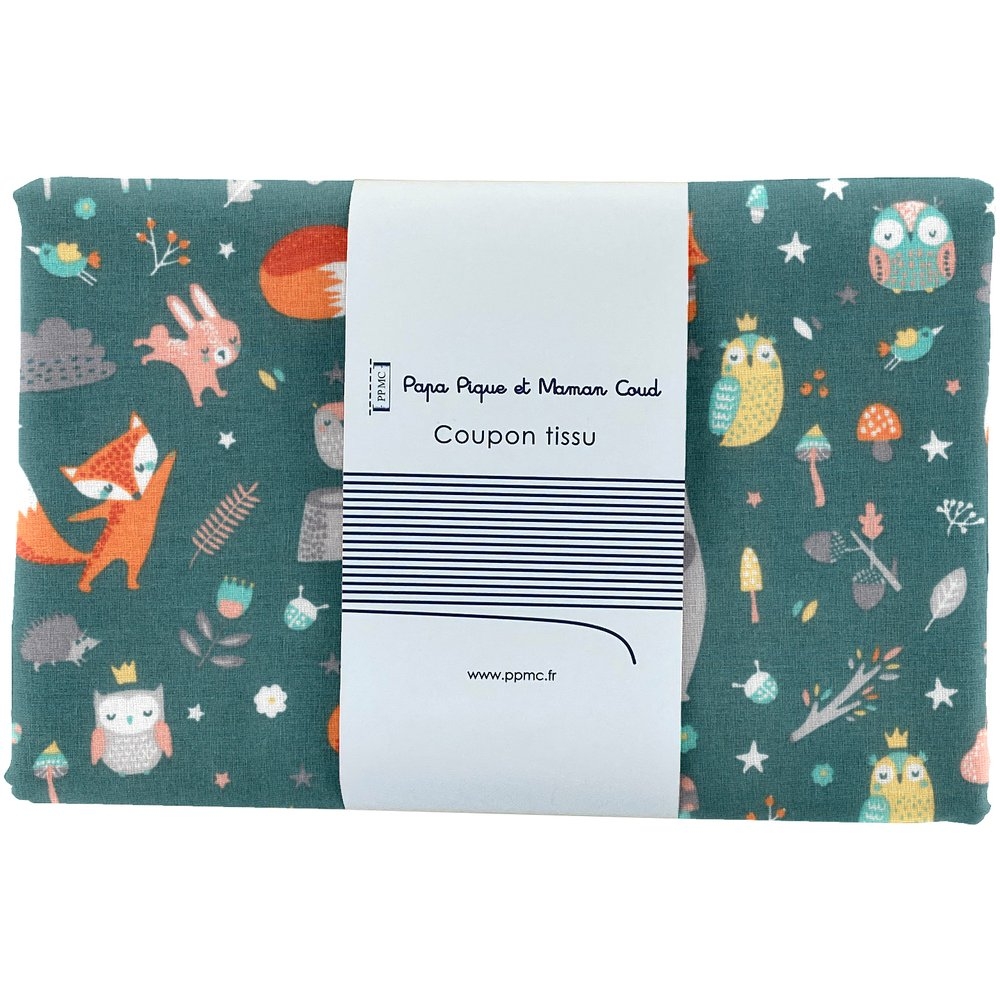 Coupon Tissu 1 M Animaux De La Forêt Ex1076