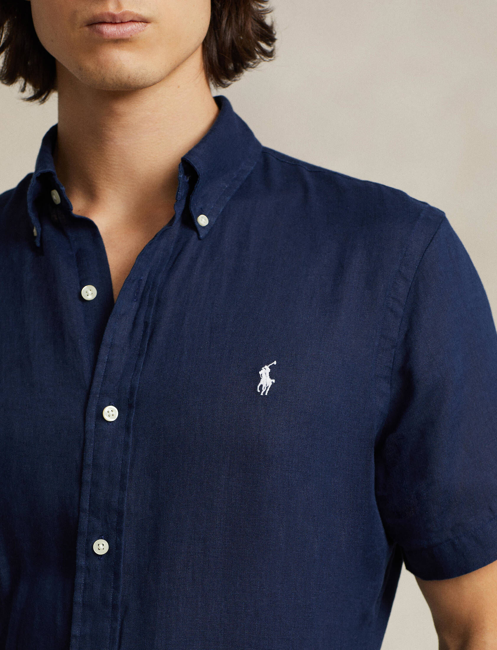 Polo Ralph Lauren| Herren Leinenhemd Custom Fit Kurzarm