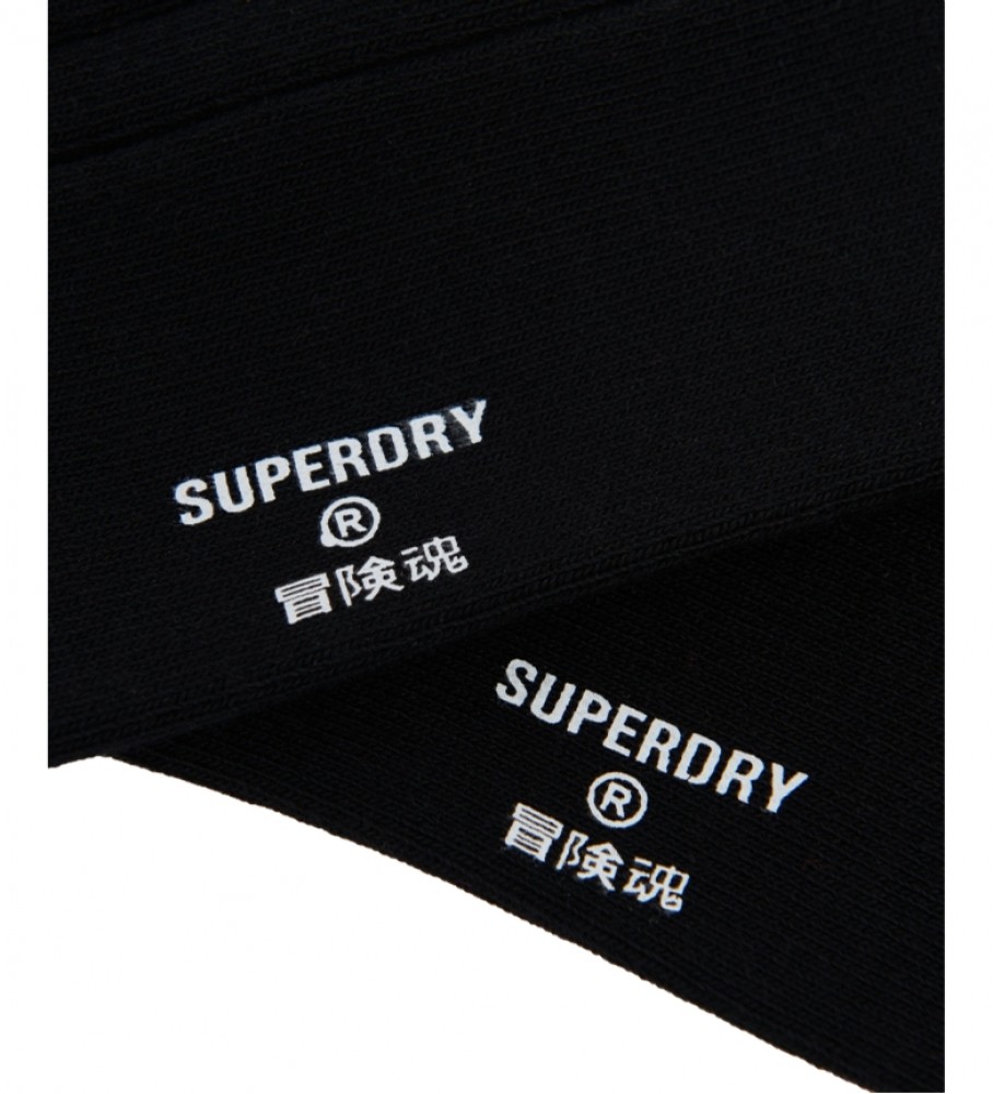 Superdry Calcetines de canalé de algodn orgnico negro