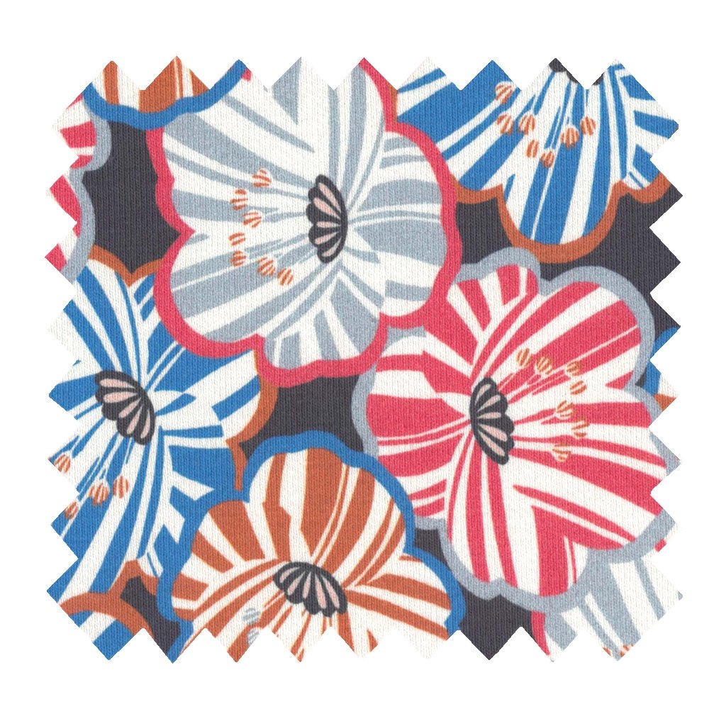 Tissu Jersey Anémones Rayées