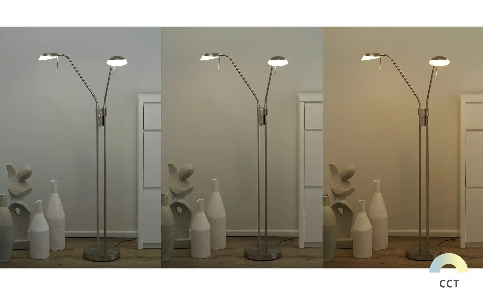 Fischer-Honsel LED-Lese-Leuchte 2-flammig, Nickel-matt