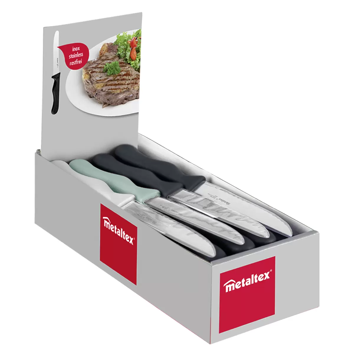 Steakmesser Basic weiss,silber,mint