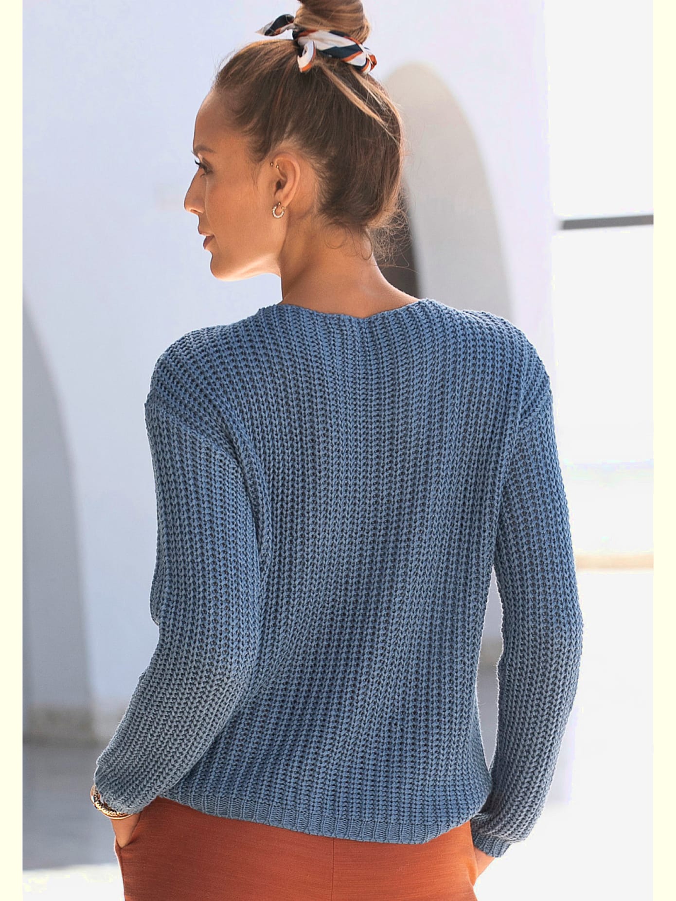 Pull col rond pull large avec encolure en u