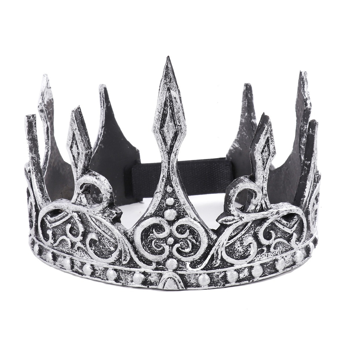 Schaumstoff Krone Fasnachts König Kostüm Zubehör Motto Party Accessoire Halloween Foto Requisite - Silber