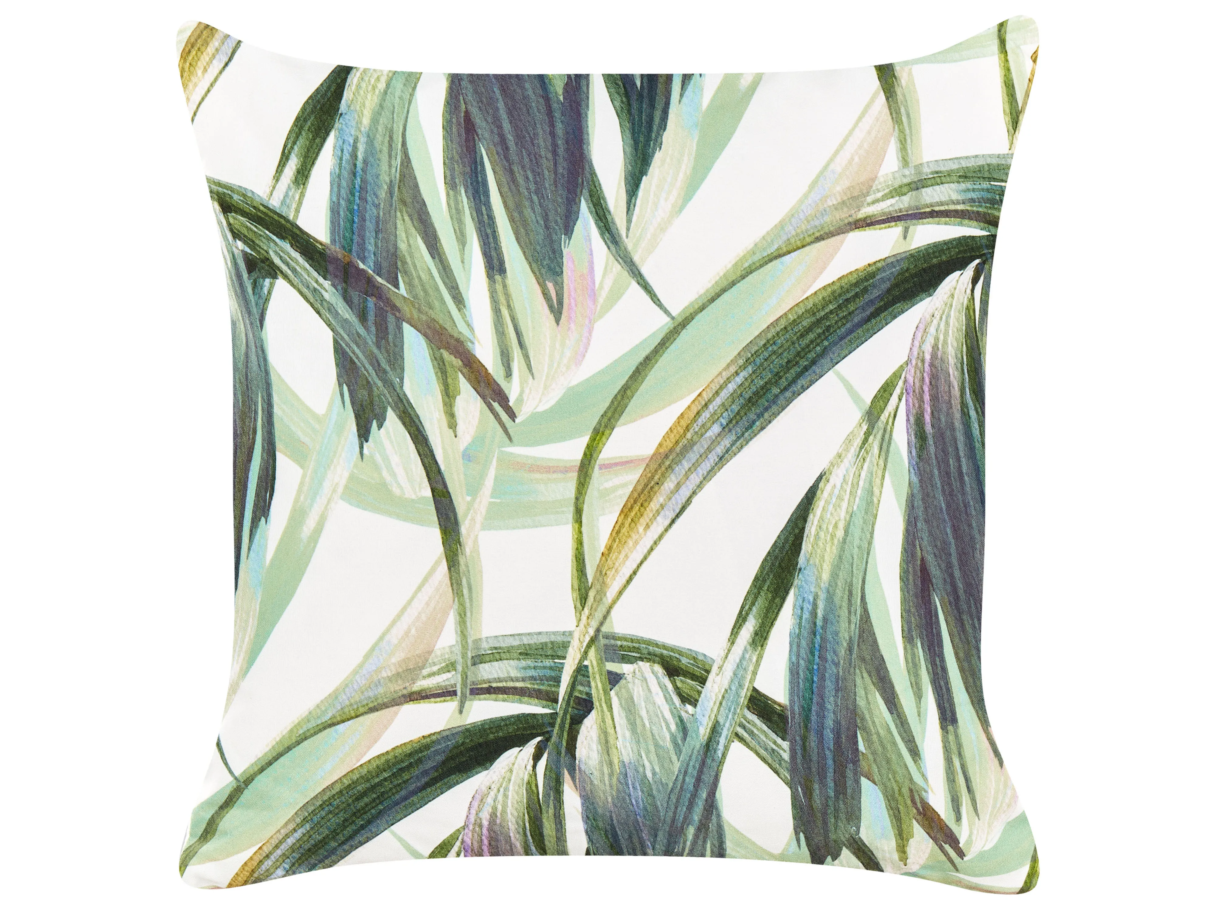 Set van 2 tuinkussens CALDERINA bladpatroon 45 x 45 cm Groen