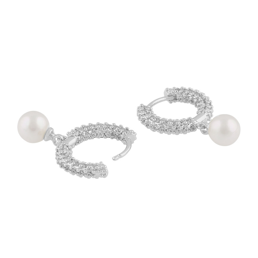 Snö Of Sweden Lydia Pearl Ring Earring Silver/White Onesize