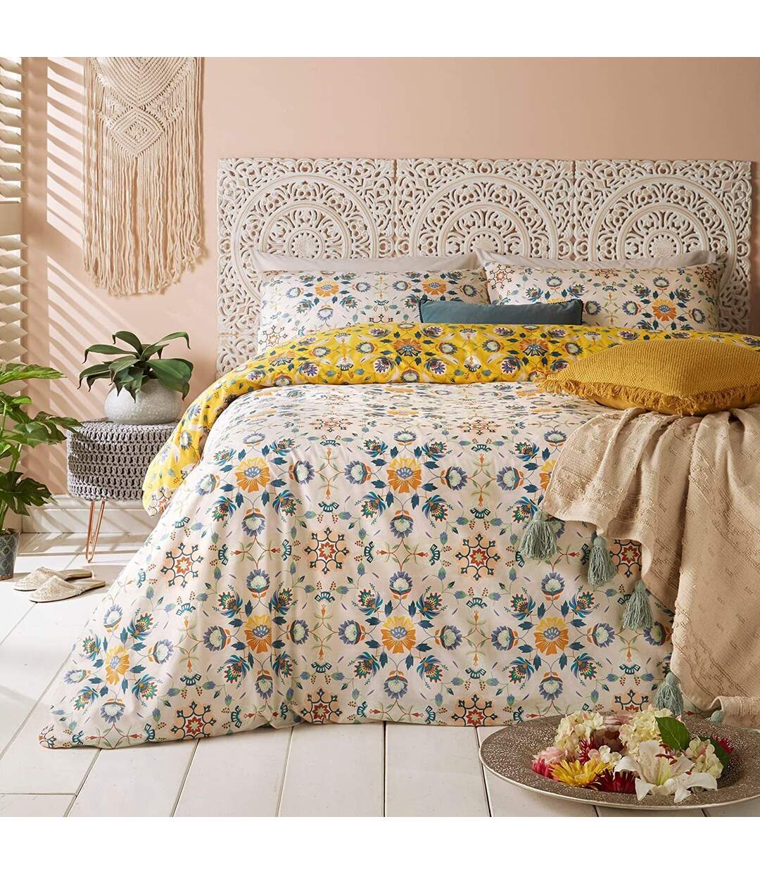 Furn - Parure de lit FOLK (Ocre) - UTRV2094