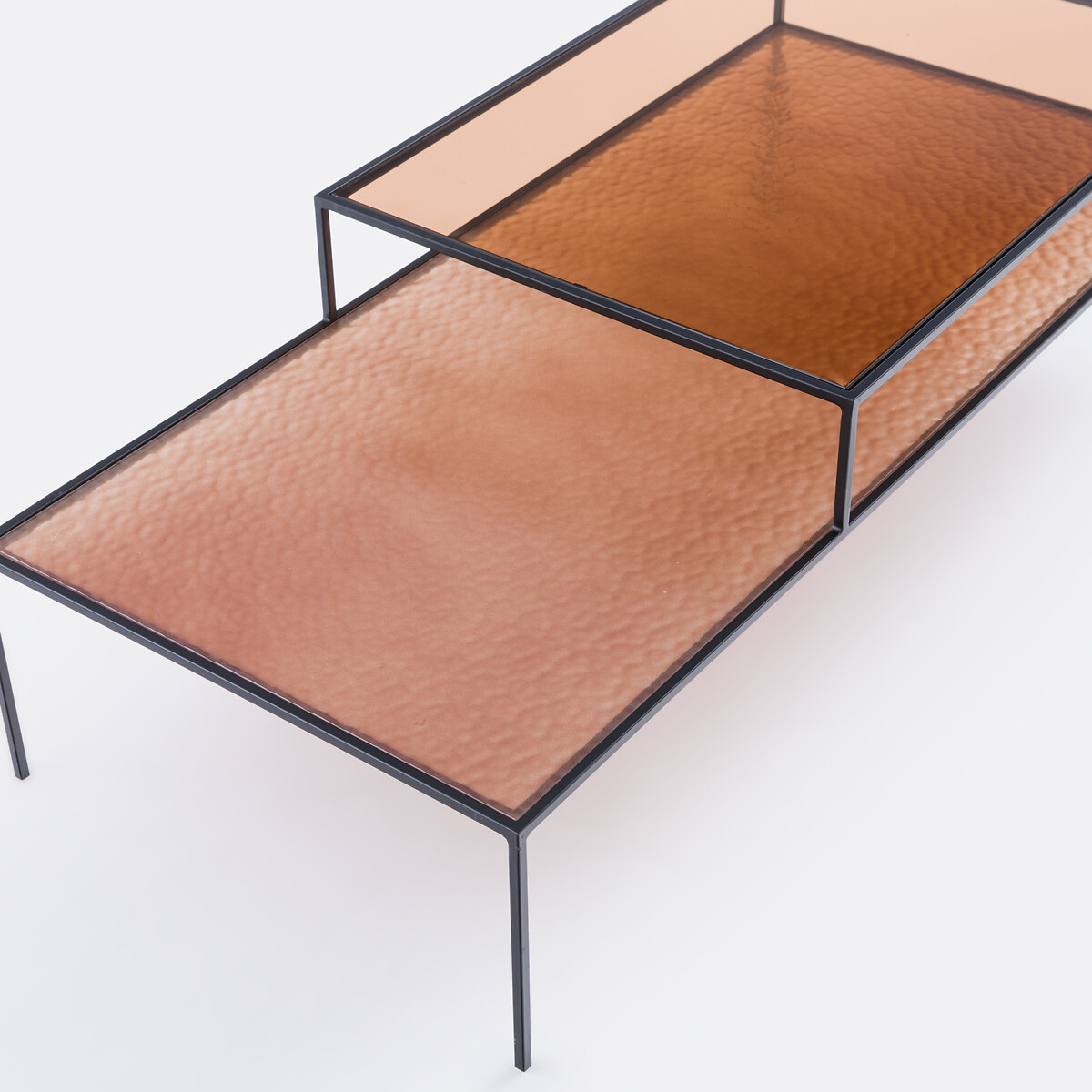 LA REDOUTE INTERIEURS<br>Mesa de centro Erita com tampo de vidro duplo