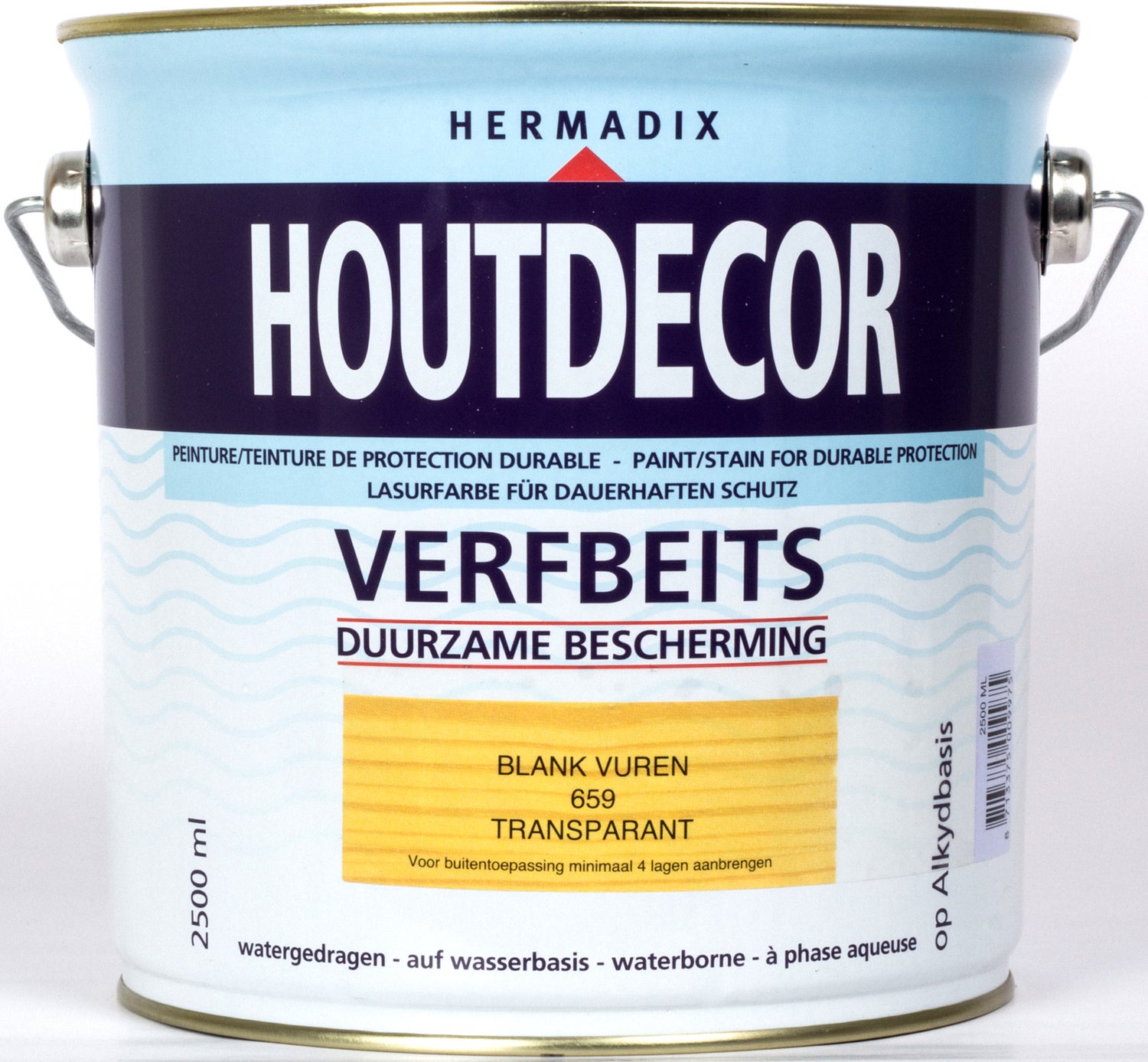 Hermadix Houtdecor transparant blank vuren 2,5 l