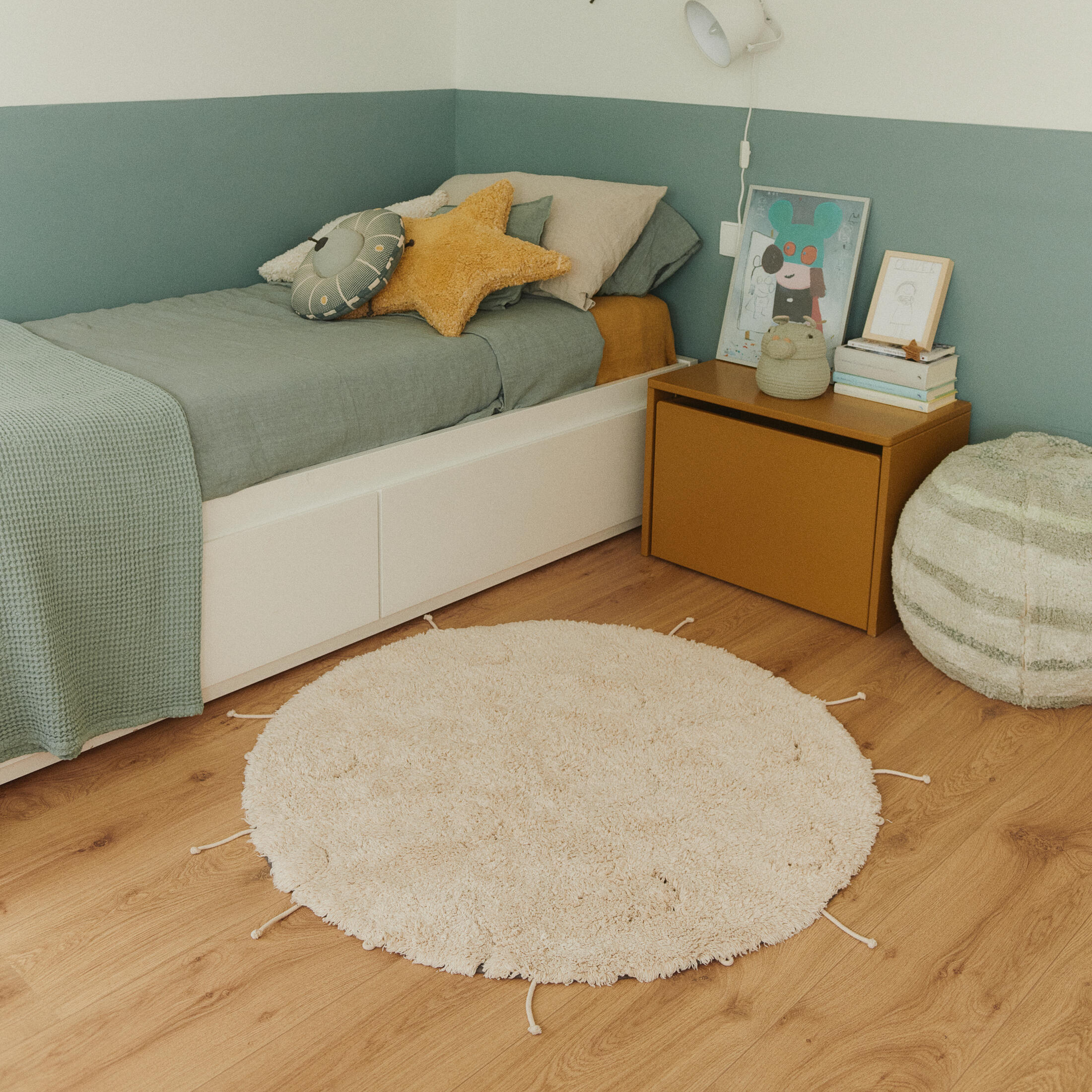 Tapis lavable lune multiforme | Beige