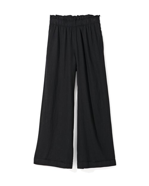 pantalon femme Raiza avec lin noir