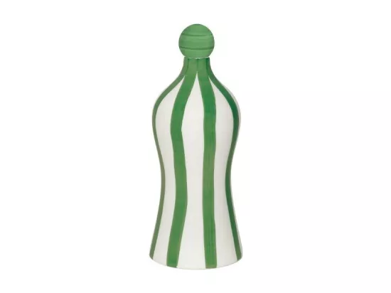 Lido Bouteille en céramique rayée Vert Zafferano