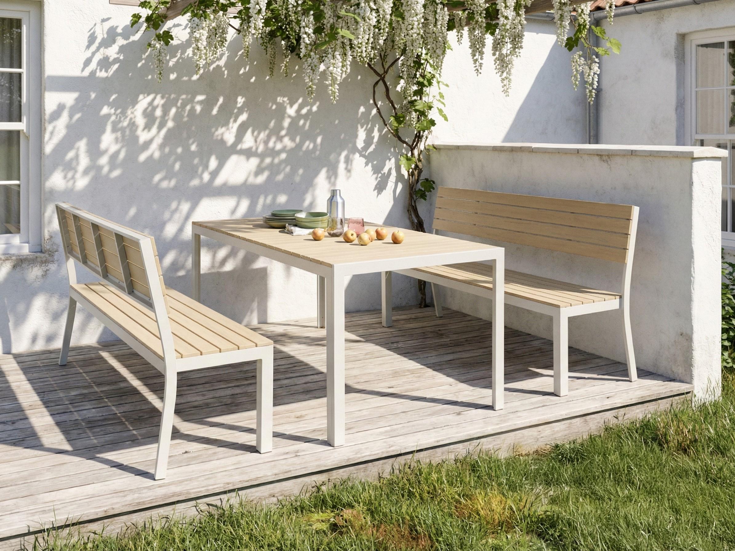 Tuintafel voor 8 COMO 184 cm 90 cm Beige