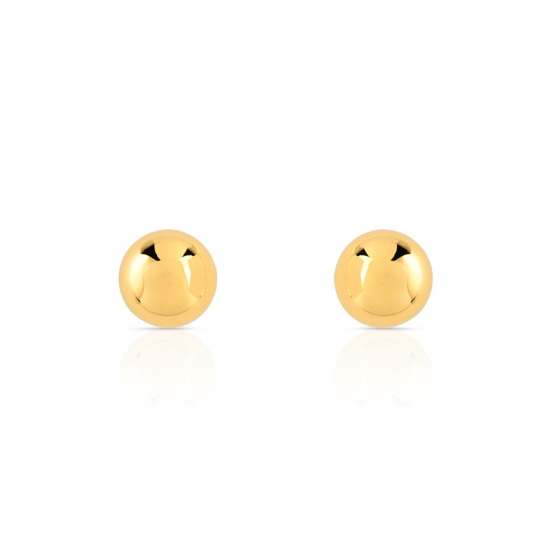 Boucles d'oreilles or 375 jaune boules polies
