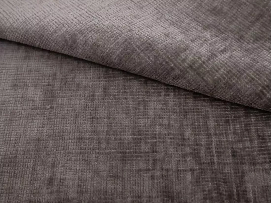 Canapé d'angle gauche en tissu et velours gris NIVORIA