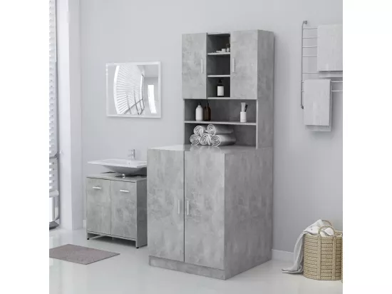 Meuble pour machine à laver Gris béton