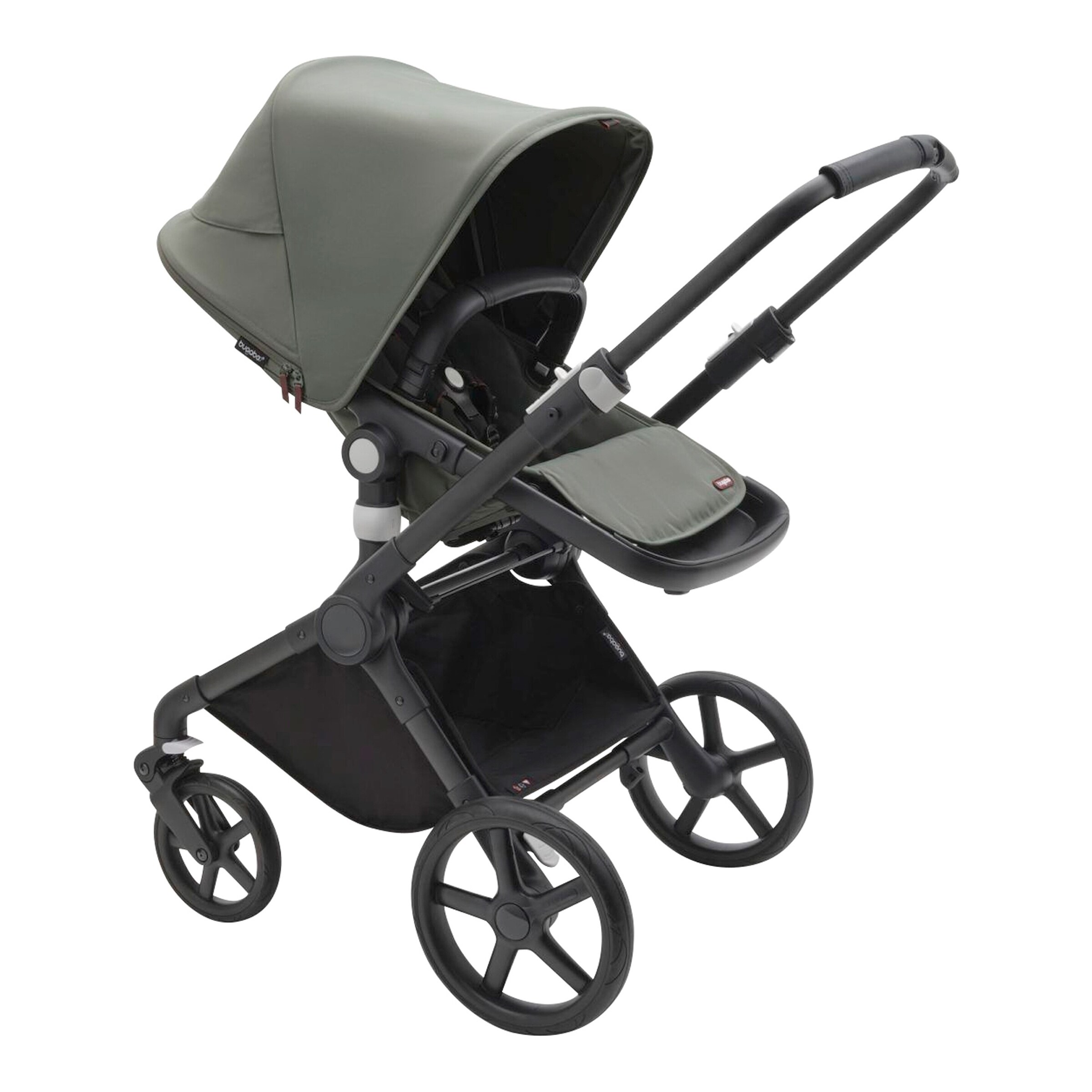 Bugaboo - Fox Cub Kombikinderwagen Trio-Set inkl. Fußsack und Getränkehalter black / forest green