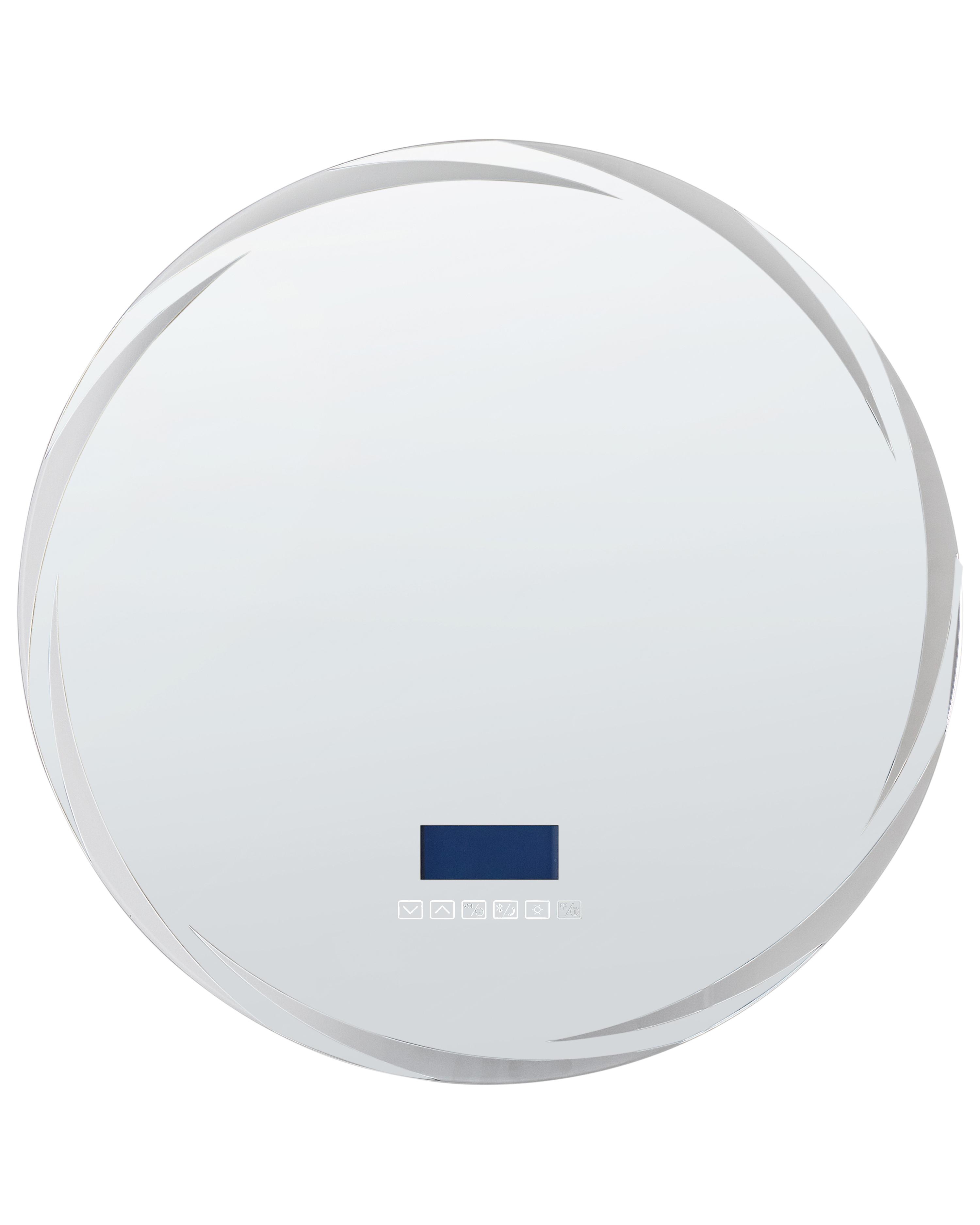 LED badkamerspiegel TANAY 60 cm 60 cm met ingebouwde Bluetooth speaker Zilver