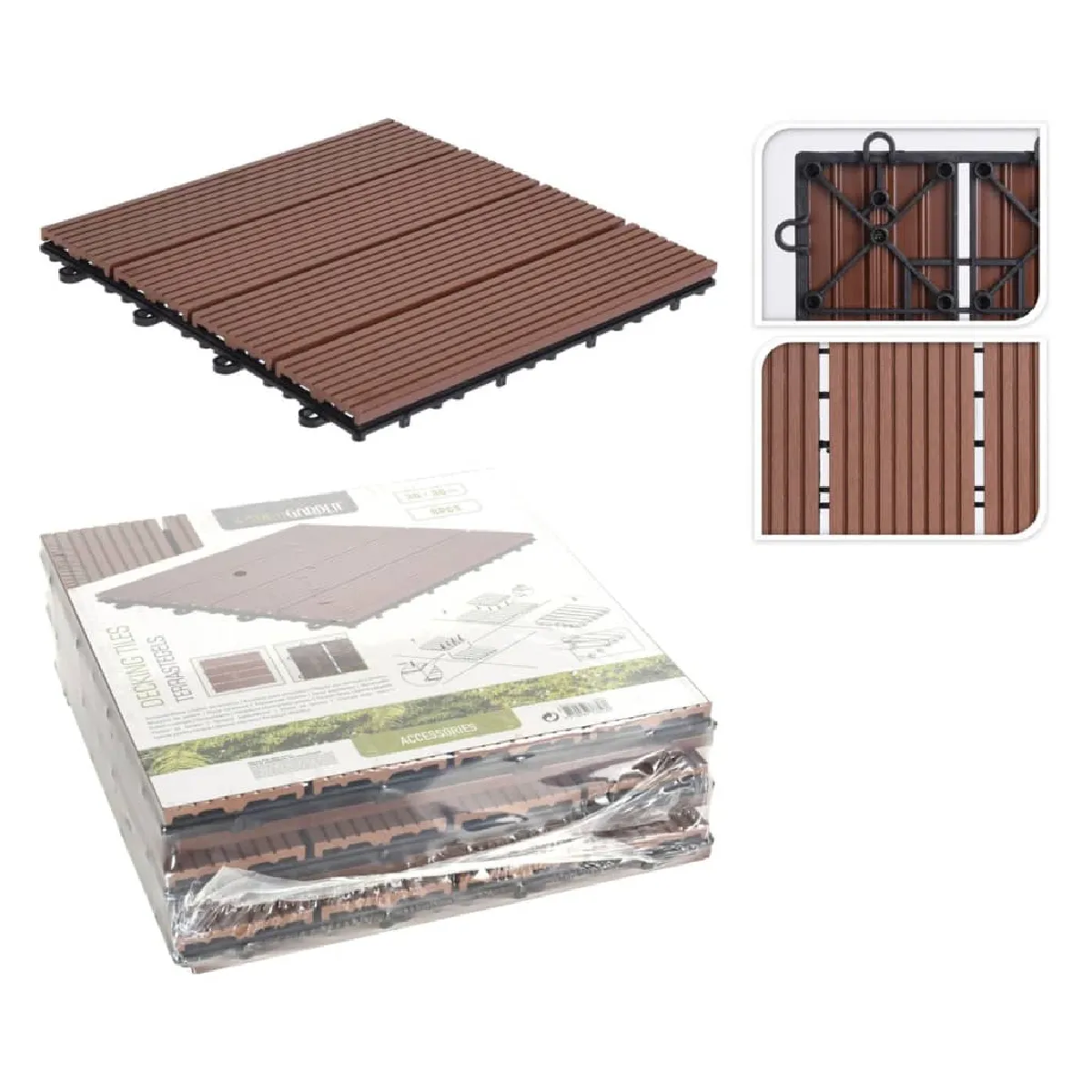 ProGarden Carreaux de terrasse - Marron