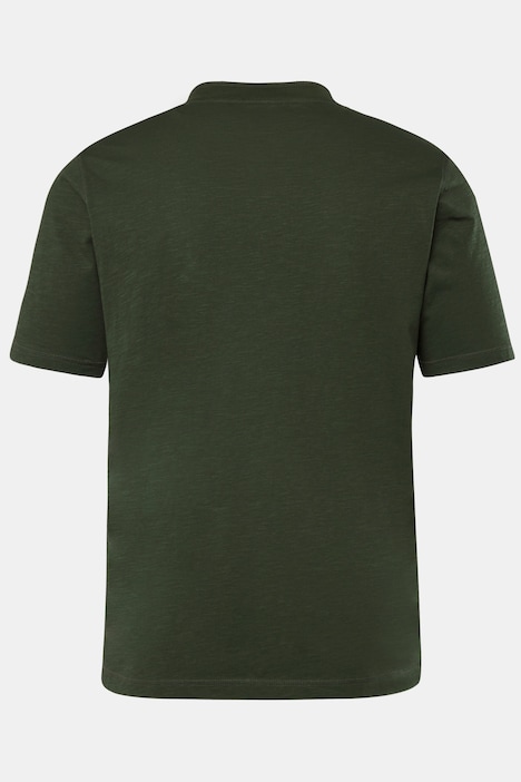 Henley, Halbarm, Rundhals mit Knopfleiste, bis 8 XL