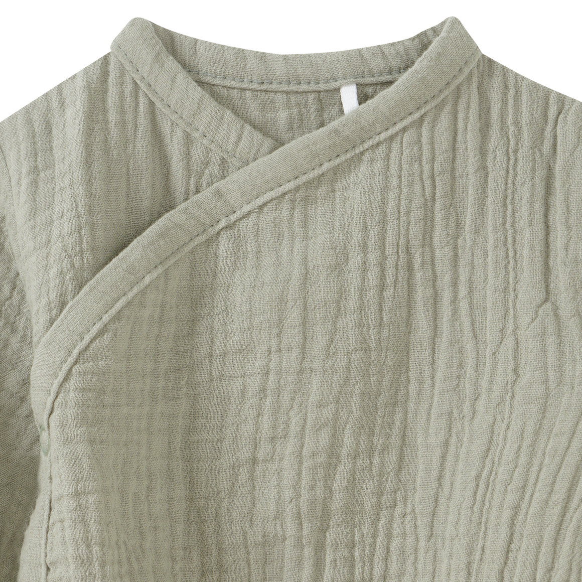 Topomini Pure Collection Baby Musselin-Wickelbody aus Bio-Baumwolle oliv