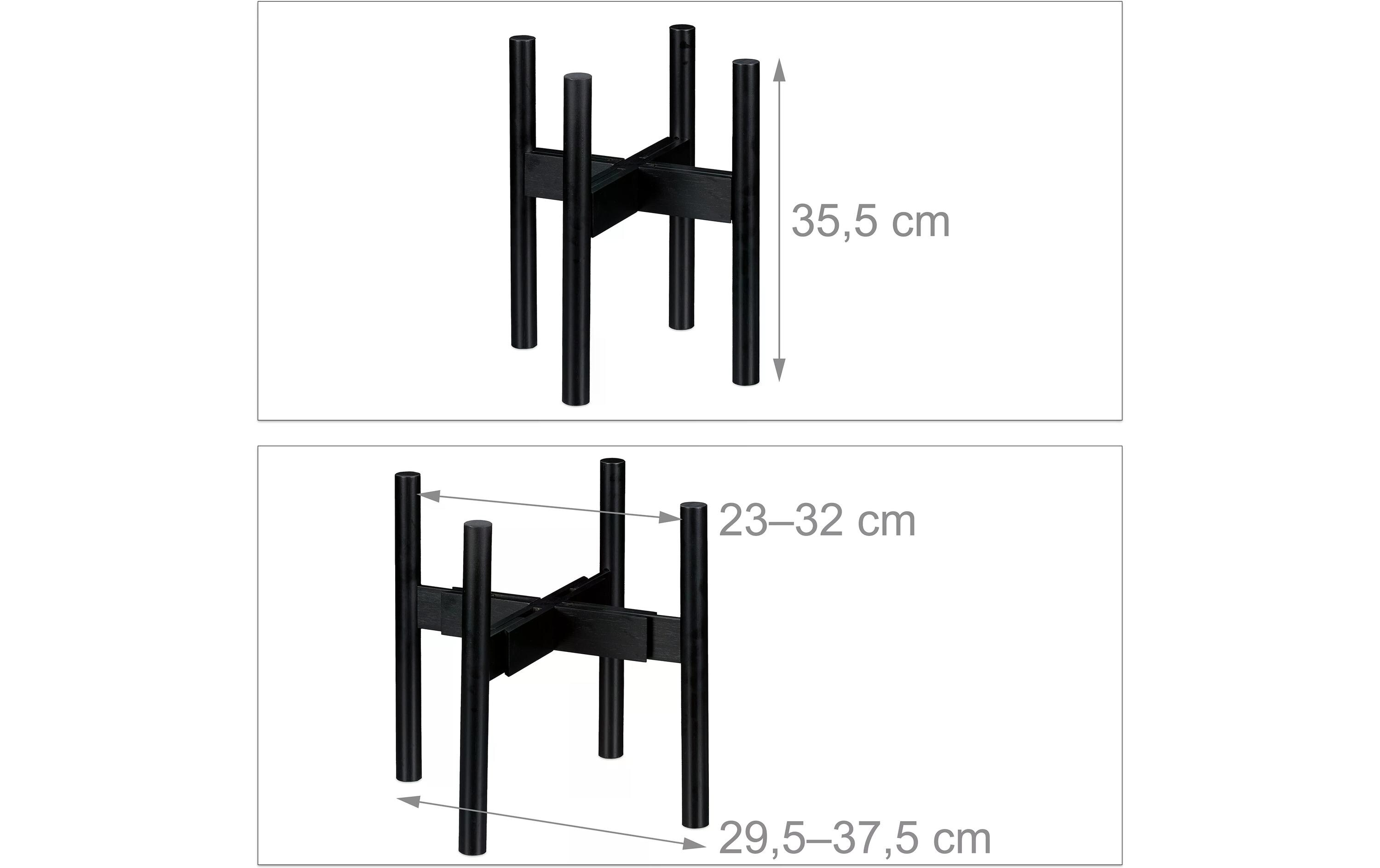 Pflanzenständer verstellbar 35.5 cm, SchwarzBlumentopf mit Ständer