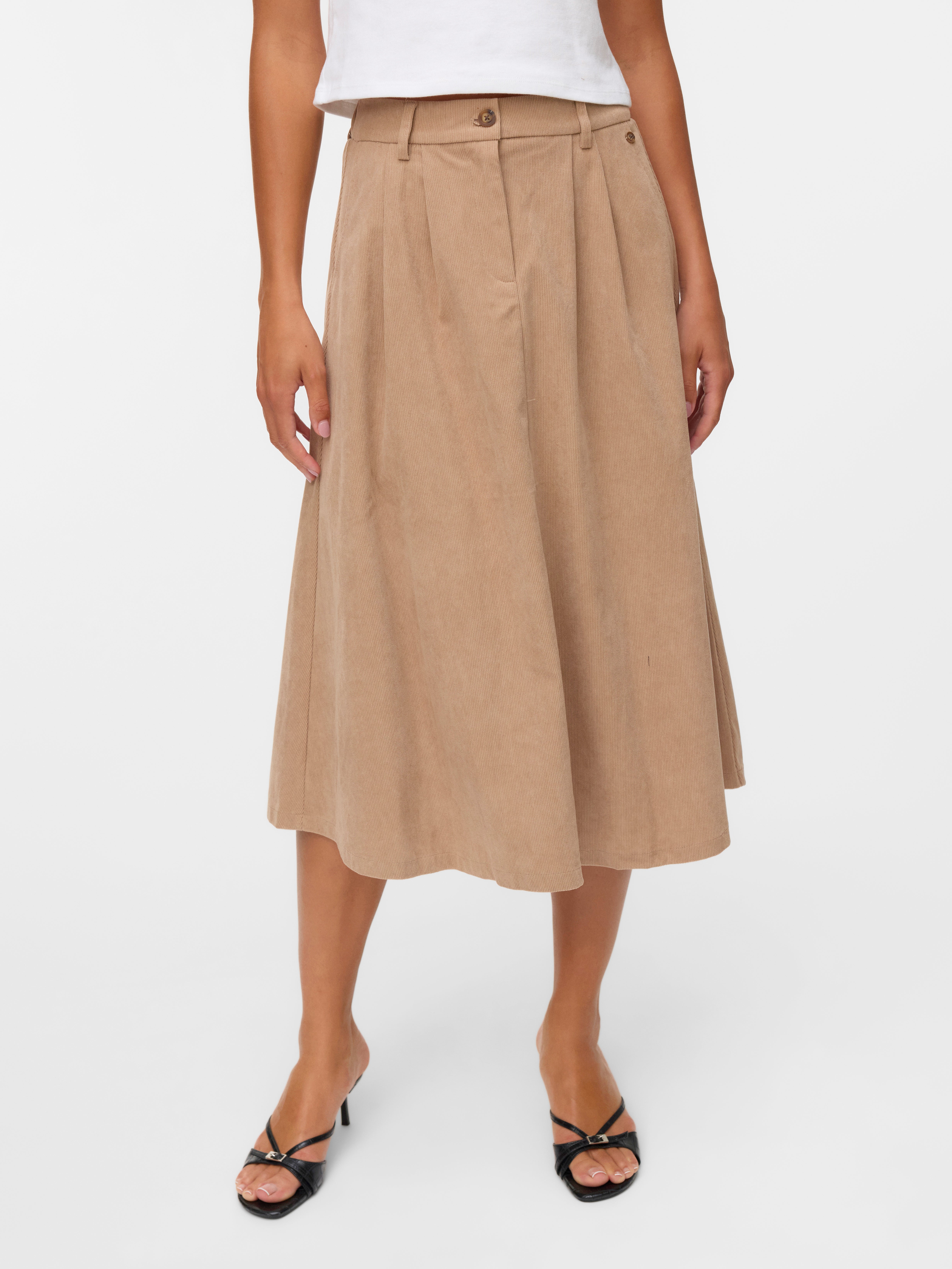 VMVIENNA High waist Corduroy Midi-rok