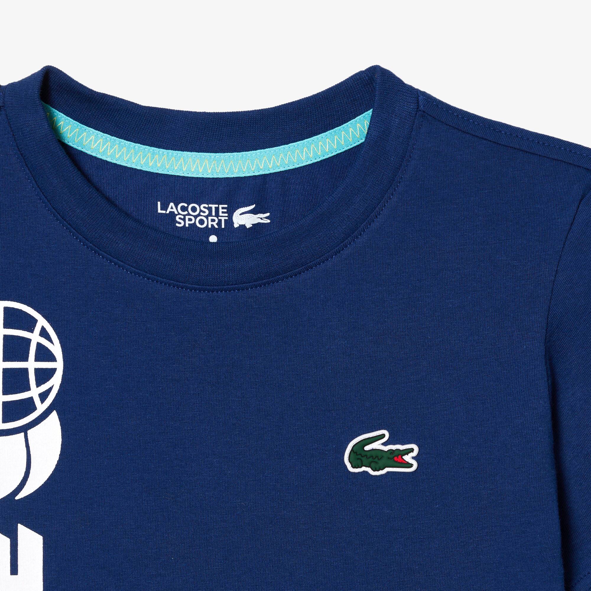 LACOSTE Baumwoll-Jersey Tennis T-Shirt T-Shirts & Hemden - Blau - Lacoste - Jungen