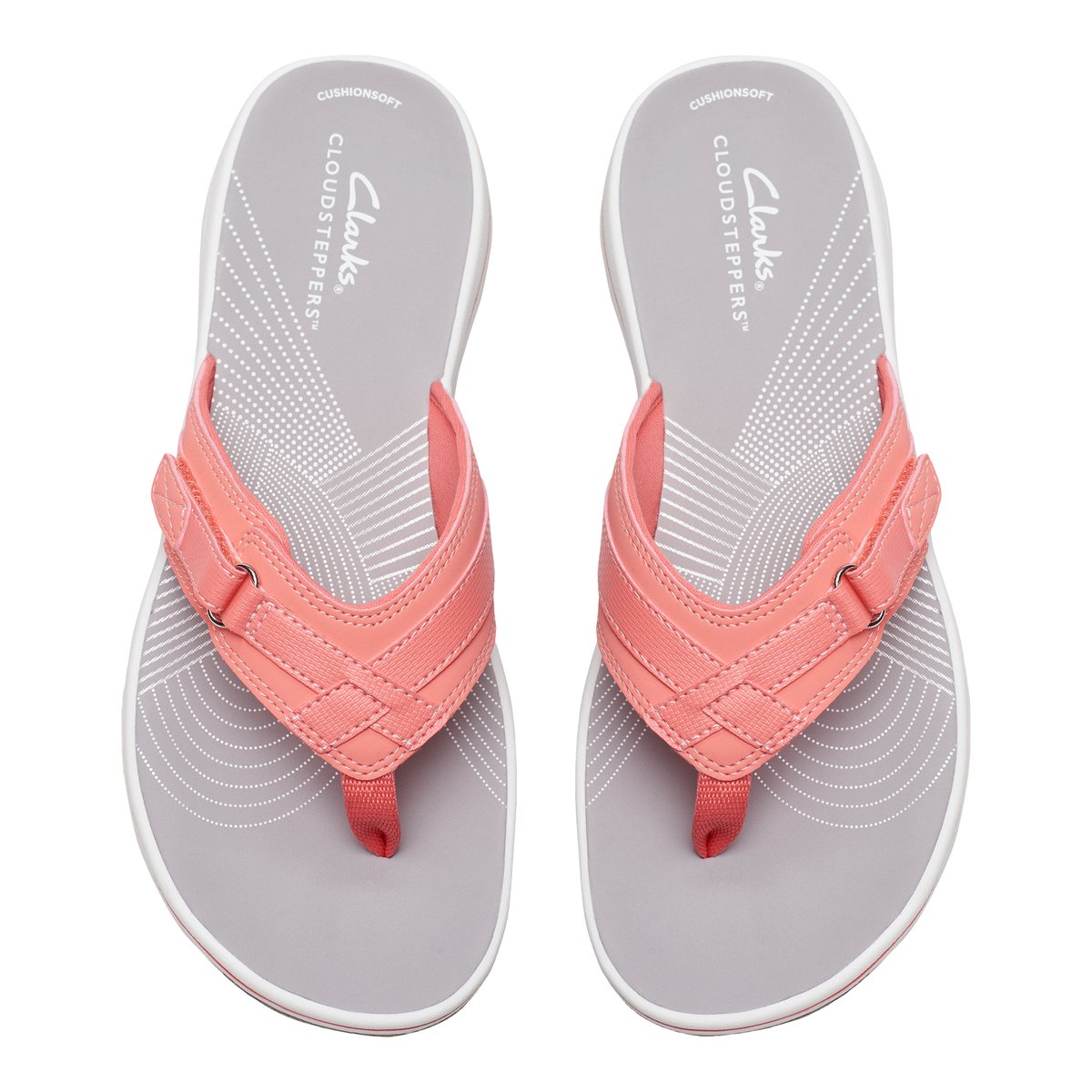 CLARKS-Breeze sea 1-Tongs sandales à talon plat - Talon plat - Autre Orange