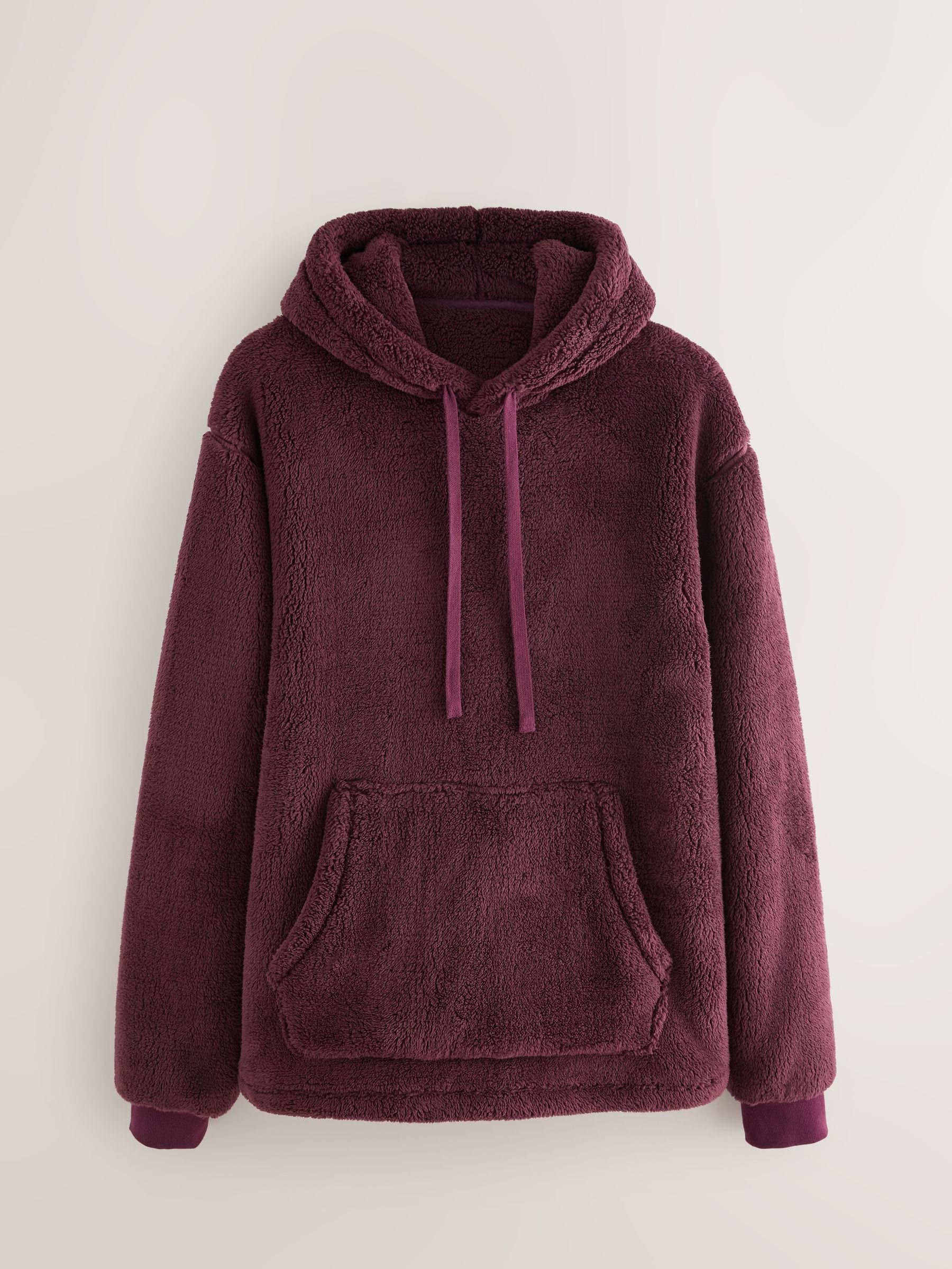 Bordeauxrood - Pullover hoodie van borg