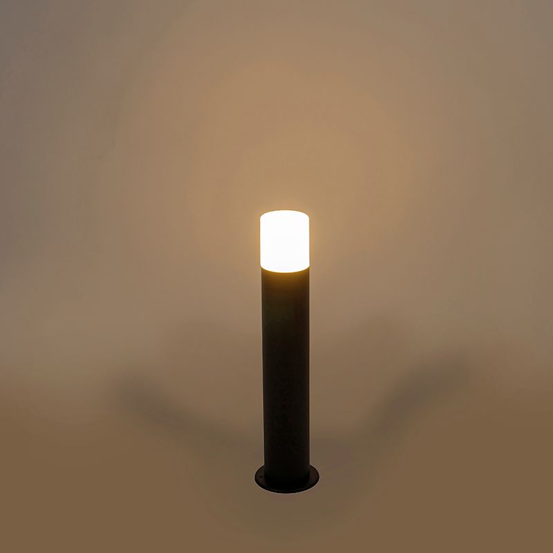 Buitenlamp zwart met opaal witte kap 50 cm - Odense