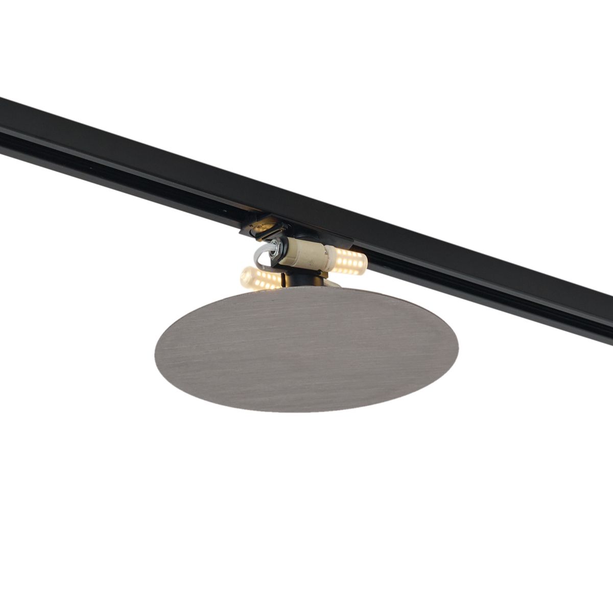 Moderne plafondlamp gunmetal voor railsysteem 1-fase 2-lichts - Iconic Pulley