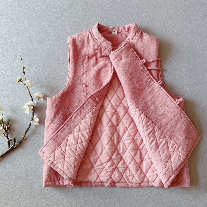 CosmoCorner - Hanfu-vest met geborduurde kikker en knopen